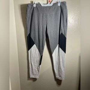 Gray, black, and white high waisted leggings